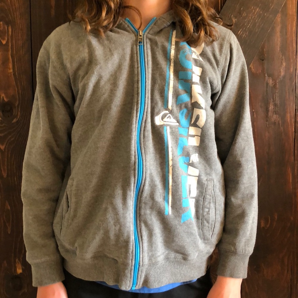 NEW L 14/16 zipped hooded Quicksilver sweatshirt